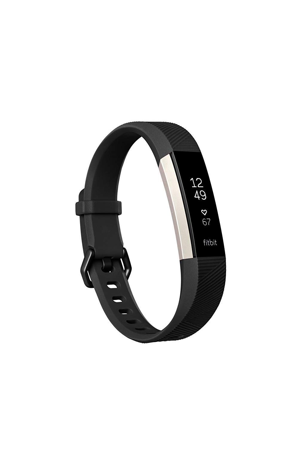 Book Cover Fitbit Alta HR, Black, Large + 1 Year Extended Warranty Bundle