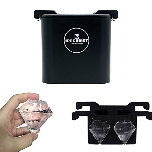 Ice Cubist Crystal Clear Ice Diamond Maker and Silicone Mold, Makes 2 Large Ice Diamonds