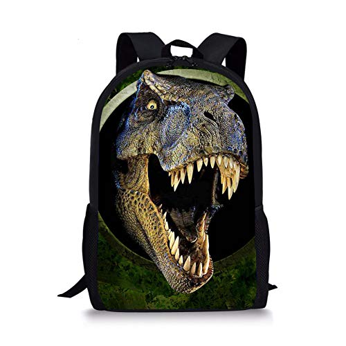 Cozeyat Crazy Dinosaur School Backpack Stylish Trex Bookbag Creative 3D Print Dayback for Boys
