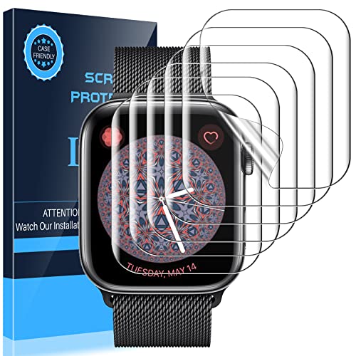 LK 6 Pack Screen Protector Compatible with Apple Watch Series 7 41mm & Apple Watch 40mm /Series 6/SE/Series 5/Series 4, Japanese Material, Anti-Scratch, Ultra Clear, Self-Healing TPU Film