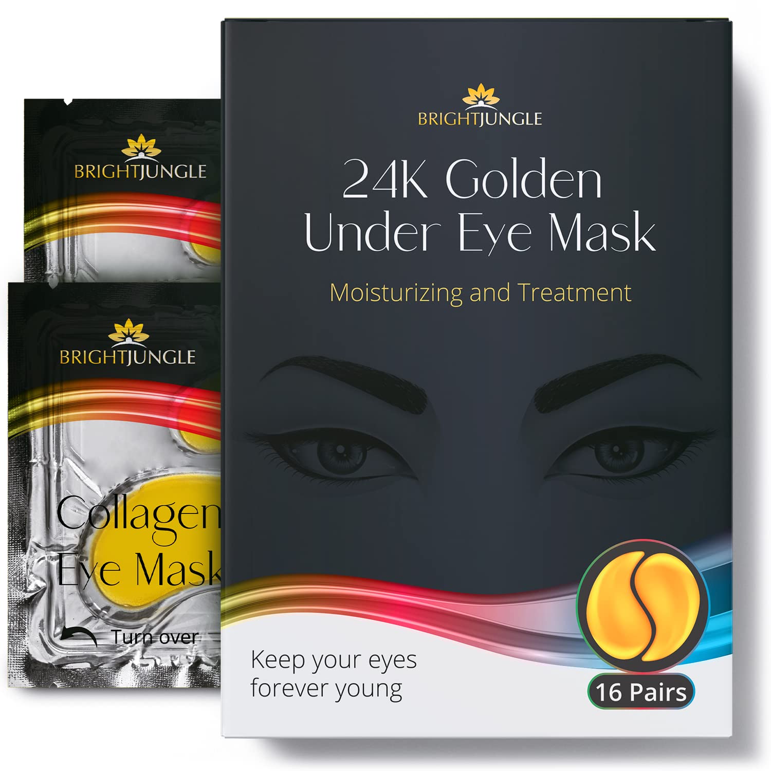 Book Cover BrightJungle Under Eye Patches – Under Eye Masks for Dark Circles and Puffiness – Collagen Eye Pads with Natural Ingredients – Rich in Nutrients, Peptides – Restores Skin Firmness, Intense Hydration