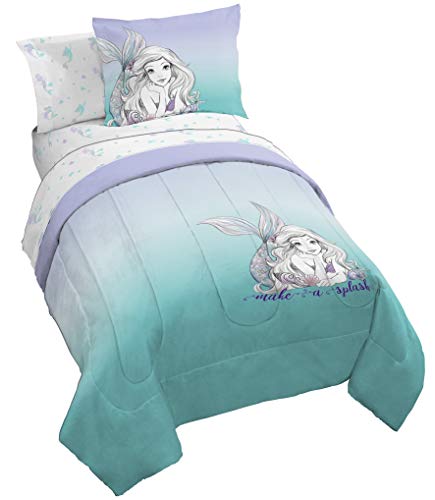 Book Cover Jay Franco Disney The Little Mermaid Make A Splash 7 Piece Full Bed Set - Includes Comforter & Sheet Set - Bedding Features Ariel - Super Soft Fade Resistant Microfiber - (Official Dinsey Product)â€¦