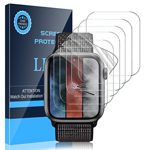 Book Cover LK 6 Pack Screen Protector Compatible with Apple Watch Series 6 5 4 SE 44mm Flexible TPU HD Clear Film Bubble-Free (UF-010)