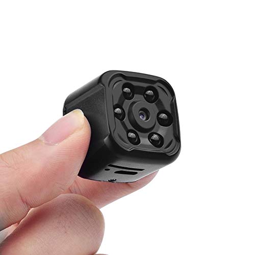 Mini Spy Cam, OMOUP 1080P Portable Cop Cam Hidden Camera Nanny Cam Action Camera Pet Cam with Night Vision and Loop Recording for Home Car Office Drone Bike(Black)