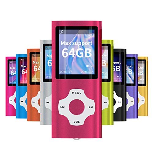 MYMAHDI - Digital, Compact and Portable MP3 / MP4 Player (Max Support 64 GB) with Photo Viewer, E-Book Reader and Voice Recorder and FM Radio Video Movie in Red