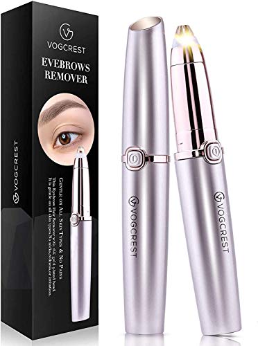 Eyebrow Hair Remover, Vogcrest Painless Eyebrow Trimmer for Women, Portable Eyebrow Hair Removal Eyebrow Razor with Light.
