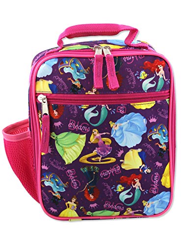 Book Cover Disney Princess Girl's Soft Insulated School Lunch Box (One Size, Purple/Pink)