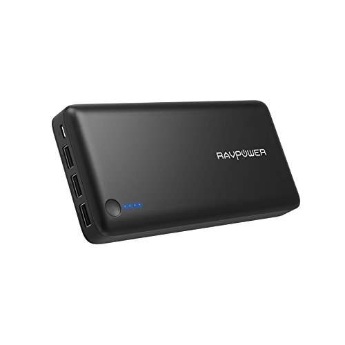 RAVPower 26800mAh Power Bank Portable Charger Total 5.5A Output 3-Ports External Battery Packs (2.4A Input, iSmart 2.0 USB Power Pack) Portable Phone Charger Other Smart Devices (Black)