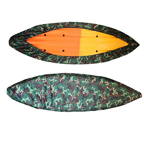 RONGT Kayak Canoe Storage Cover, Waterproof and Dust-Proof UV Sunblock Shield Protector for (2.6m-3m/8.5ft-9.8ft) Fishing Boat/Kayak/Canoe(Marine Camouflage, 3.5m/11.5ft)