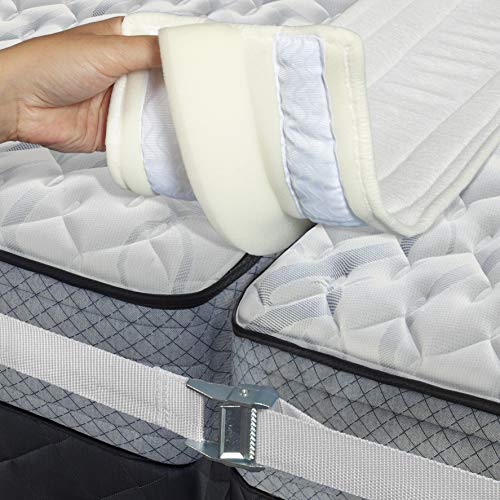 Book Cover Homeycomb Bed Bridge - Anti Slip Twin to King Converter Kit with Mattress Connector Strap to Convert Twin Beds into a King Size | HQ Foam Bed Gap Filler Pad