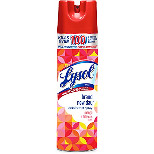 Book Cover Lysol Disinfectant Spray, Mango and Hibiscus, 19 Ounce