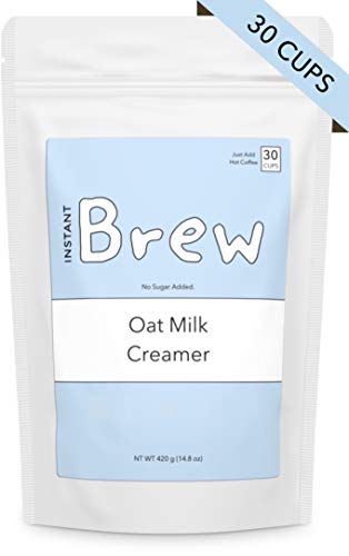 Oat Milk Creamer by Brew, Non Dairy Coffee Creamer Powder [Unsweetened], 14.8 Oz