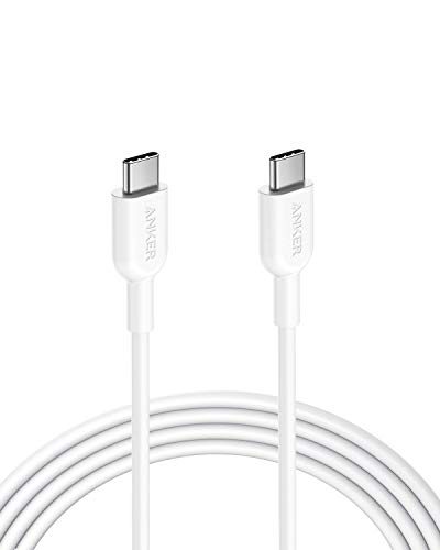Book Cover Anker USB C to USB C Cable, Powerline II USB-C to USB-C 2.0 Cord (6ft) USB-IF Certified, Power Delivery PD Charging for MacBook, Matebook, iPad Pro 2020, Chromebook, Switch, and More(White)
