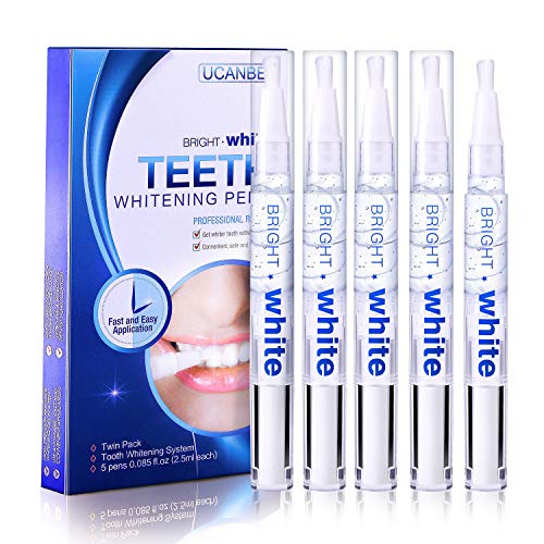 Teeth Whitening Pen Kit(5 Pens), Safe 35% Carbamide Peroxide Gel, Effective, Painless, No Sensitivity, Easy to Use, Travel-Friendly, 20+ Uses, Beautiful White Smile, Natural Mint Flavor