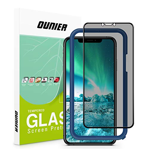 OUNIER iPhone X Xs 28Â° True Privacy Screen Protector, Full Coverage Anti-Spy Tempered Glass Screen Protector for iPhone Xs X, 9H Hardness Case Friendly Apple iPhone 10 Screen Protector [5.8"]