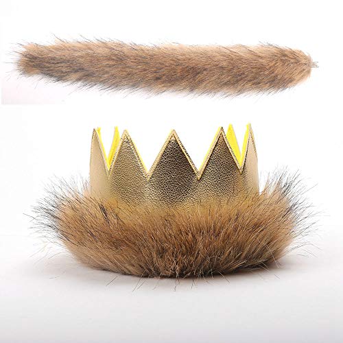 Book Cover Where The Wild Things Are Max Costume Supplies Wild Max Crown Tail First Birthday Gold Pleather Fur Play Boys Girls Dress Up Party Cake Smash Things King of the Jungle