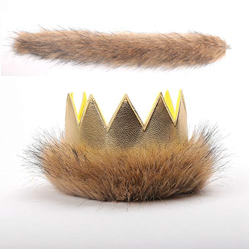 Where The Wild Things Are Max Costume Supplies Wild Max Crown Tail First Birthday Gold Pleather Fur Play Boys Girls Dress Up Party Cake Smash Things King of the Jungle