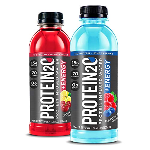 Protein2o Protein2o Low Calorie Whey Protein Drink Plus Energy, Variety Pack, 16.9 oz (Pack of 12)