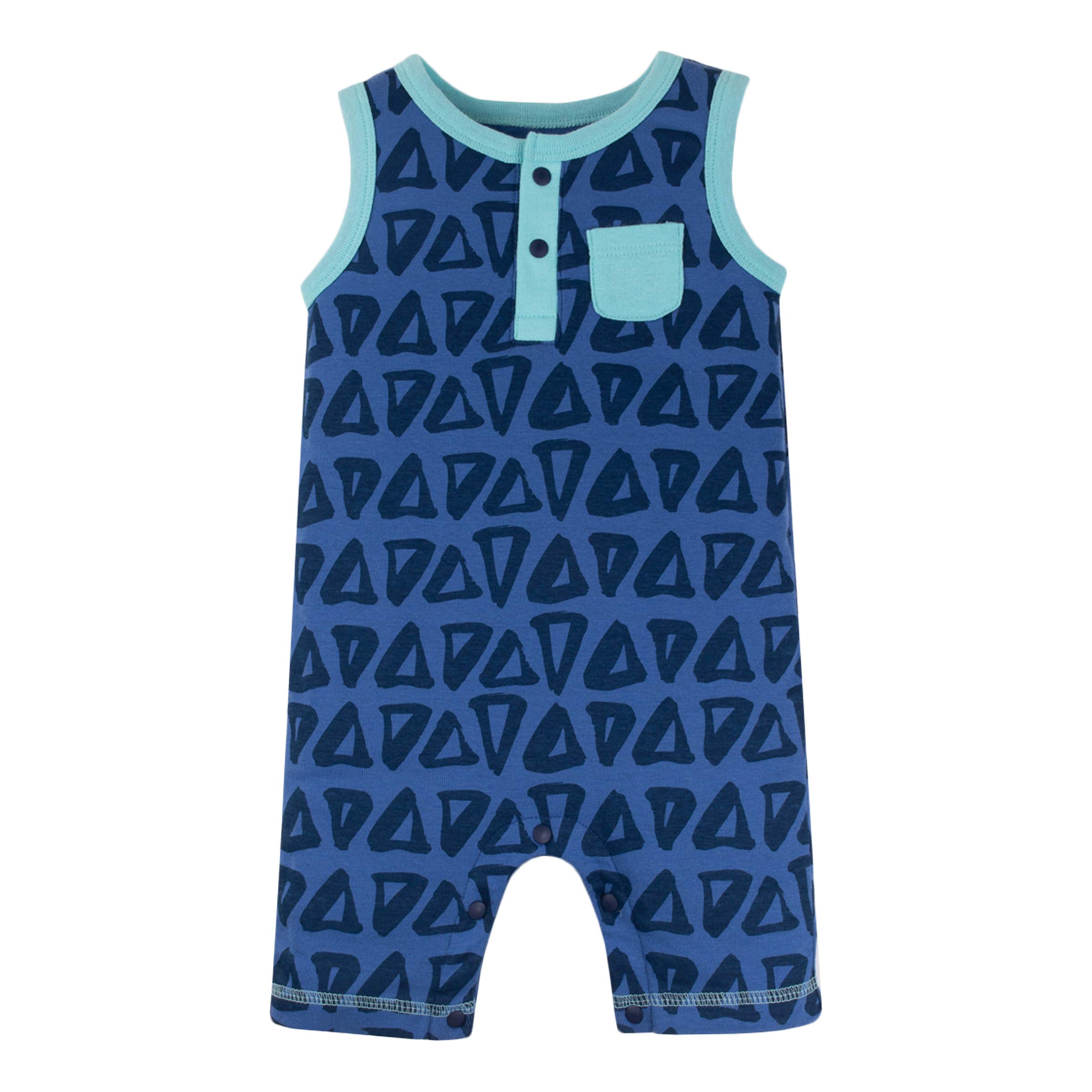 Lamaze Organic Baby baby-boys Organic Baby Girl, Boy, Unisex Rompers, One Piece Coverall Newborn Blue
