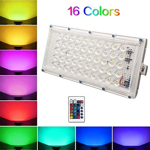 Himack RGB LED Flood Light Multi Color with Remote Waterproof Landscape IP66 (60 Watt)