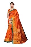 ANNI DESIGNER Women's Silk Saree with Blouse, Orange, One size