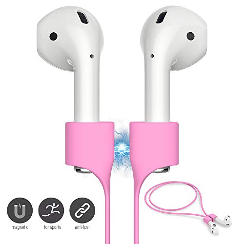 Book Cover FONY Airpods Magnetic Strap Anti-Lost Airpods Cord Sport String Silicone Leash Cable Connector - Airpods Accessories for Airpods Pro/2/1 (Pink)
