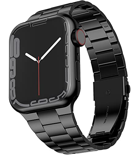 Wolait Compatible with Apple Watch Ultra 3 Band 49mm 45mm 44mm 42mm, Ultra Thin Solid Stainless Steel Band for Apple iWatch Ultra 2 SE Series11-1 Men Women,Black