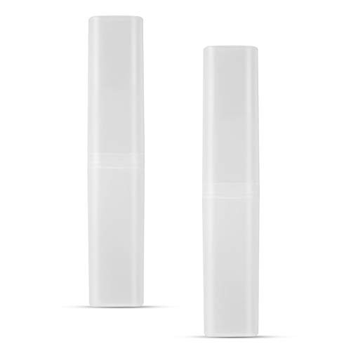 Toothbrush Case, Portable Toothbrush Box Holder Storage for Family Travel Business School 2 Pack Vonpri (Clear)