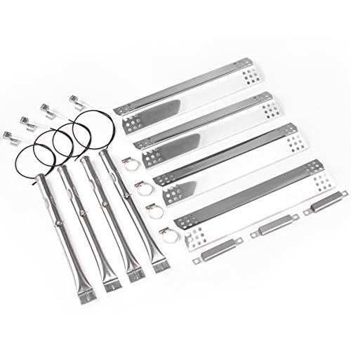 Grill Parts Kit for Charbroil 463241013, 463241313, 463241314, 463241413, 463241414, 466241013, 466241313, 466241413 - Tube Burner, Heat Plates, Burner Electrode & Crossover