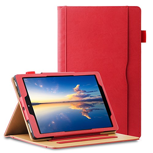 Book Cover Grifobes All New Kindle Fire HD 10 Tablet (9th/7th Generation,2019/2017 Released) Cover Case with Card Slots, 360 Protection Multi-Angle Viewing Stand Auto Sleep/Wake for Fire HD10 - Red