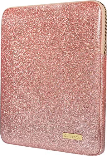 9-11Inch Tablet Sleeve Bag Case, Glitter PU Leather Pouch Cover Cases for iPad 10.5" 2019, iPad Pro 11 2018, iPad 9.7, Samsung Galaxy Tab, Surface Go 10" 2018-Rose Gold