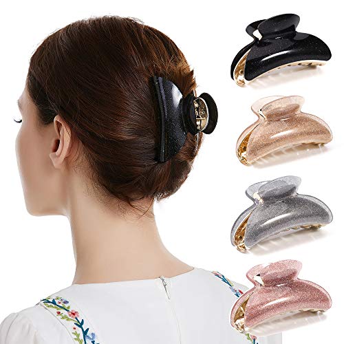 Book Cover Hair Claw Clips Set for Women, Girls Cute 3.5