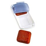PrepWorks Dishwasher Safe Half Cup, 6-Serving Leftover Soup & Food Storage Freezer Pod Tray with Silicone Lid, Blue/White