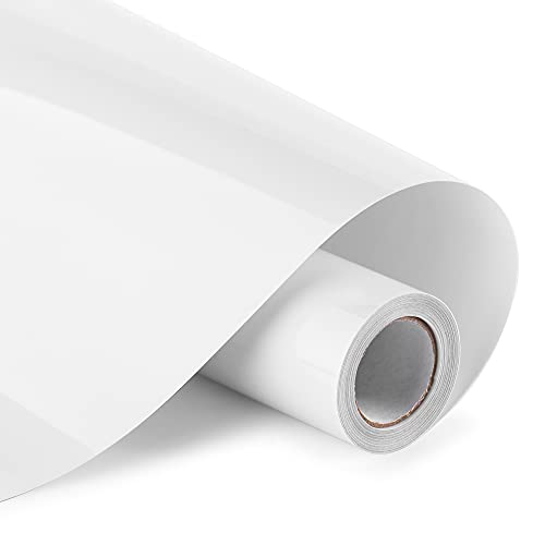 Heat Transfer Vinyl Bundle 12" x 10' Feet Rolls, PU HTV by Somolux for Cricut and Silhouette Cameo Easy to Cut & Weed, DIY Heat Press Design for T-Shirt, Clothes, Hats and Other Textiles (White)