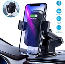 KRONIUM Wireless Car Charger Mounts Auto-Clamping Car Mount, Windshield Dash Air Vent Phone Holder Compatible iPhone 11/11 Pro Max/Xs MAX/XS/X/8/,Samsung S10/S9/S8