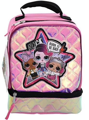 L.O.L. Surprise! Quilted Iridescent Dual Compartment Lunch Bag