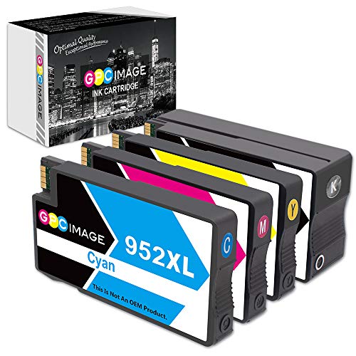 GPC Image Remanufactured Ink Cartridge Replacement for HP 952 XL 952XL Ink to use with HP 8710 8720 8740 7740 8210 8715 8730 8702 8740 8216 8725 8216 Printer (Black, Cyan, Magenta, Yellow, 4 Pack)