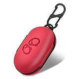 LiZHi Case for Samsung Galaxy Buds + Plus (2020) / Galaxy Buds (2019), Galaxy Earbuds Silicone Skin Cover Shock-Absorbing Protective Case with Keychain, Red