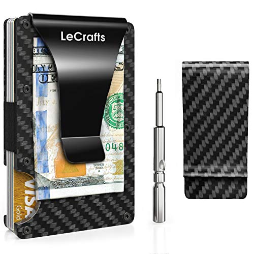Carbon Fiber Wallet -  Money Clip - RFID Blocking Wallet - Metal Wallet  - Mens Wallet