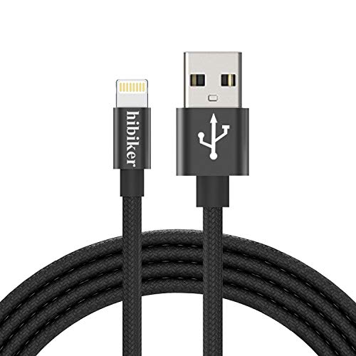 Hibiker Phone Charger Cable,Hibiker Charging Cable 4Pack（3/6/6/10FT）Long Nylon Braided USB Phone Data Cable Fast Charging Cord Compatible Phone XS/MAX/XR/X/8/7/6/Pad/Pod (Black)