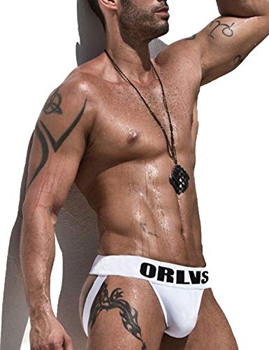 Madealer Men’s Jockstrap for Men Sexy Low Rise Bulge Cotton Thong Stretch Underwear Briefs