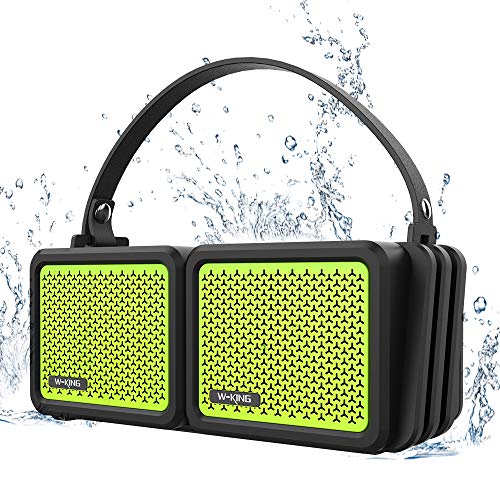 W-King Bluetooth Speakers, Portable Speaker with IPX7 Waterproof, 25W Loud Volume, Bluetooth V4.2, Wireless 2-in-1 Stereo Dual Pairing Bass Speaker, 12-Hour Playtime for Party, Pool, Camping