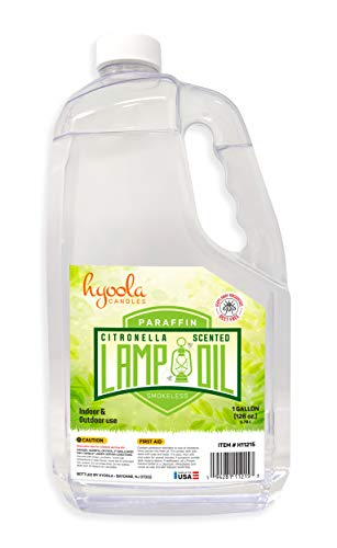 Citronella Lamp Oil, 1 Gallon - Smokeless Insect and Mosquito Repellent Scented Paraffin Fluid for Indoor and Outdoor Lamp, Lantern and Oil Candle Use - by Hyoola