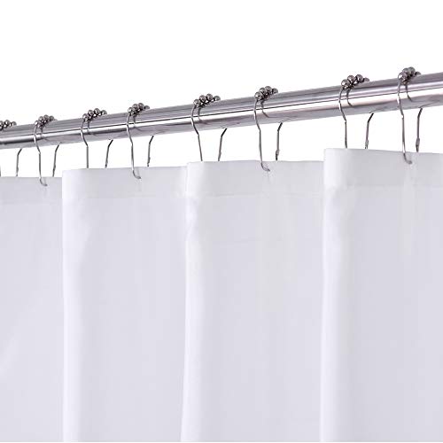 Book Cover N&Y HOME White Fabric Shower Curtain or Liner, Washable, 71x72 inch Hotel Style for Bathroom