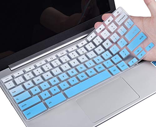 Keyboard Cover Compatible with Dell 11.6" Chromebook 3100/ Dell Chromebook 11 C3181 3100 3120 3180 3181 3189 5190 P22T 11.6 inch/Dell Chromebook 13 3380 13.3", Dell Chromebook Skin, Ombre Blue