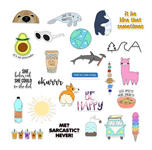 RipDesigns - 25 VSCO Stickers for Water Bottles, Laptops (Series 8)