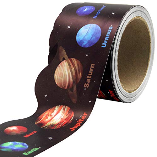 Book Cover Solar System Bulletin Board Border Planet Space Trimmer for Classroom 36ft One Roll