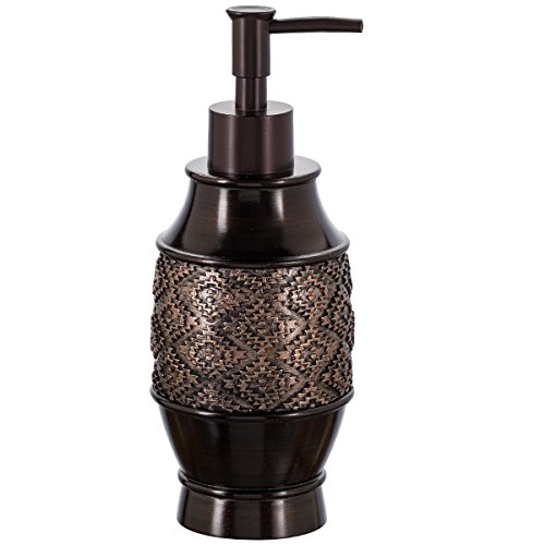 Book Cover Dublin Liquid Hand Soap Dispenser for Bathroom - Decorative Hand Lotion Pump for Countertop, Kitchen or Vanity, Holds 8 oz, Modern Same Color Matching Pump (Brown)