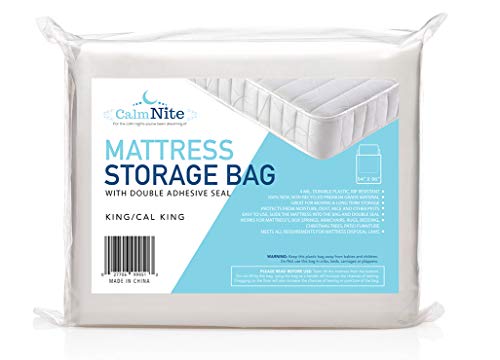 Book Cover Extra Thick Mattress Storage Bags with Adhesive Seal for Moving and Storing â€“ Clear 4 MIL Plastic - Protects Bedding and Furniture from Moisture, Dirt, Bugs and Pests - 94 x 96 King, California King