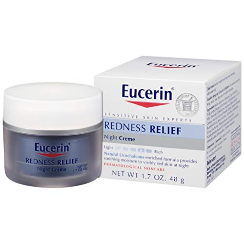 Book Cover Eucerin Redness Relief Night Creme - Gently Hydrates To Reduce Redness-Prone Skin At Night - 1.7 oz Jar
